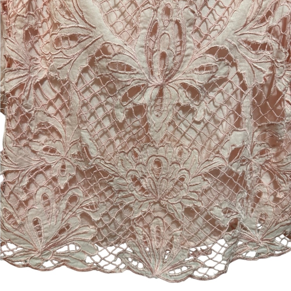Sundance Blush Pink Embroidered Lace Blouse Romantic Top Sz S - Picture 10 of 11